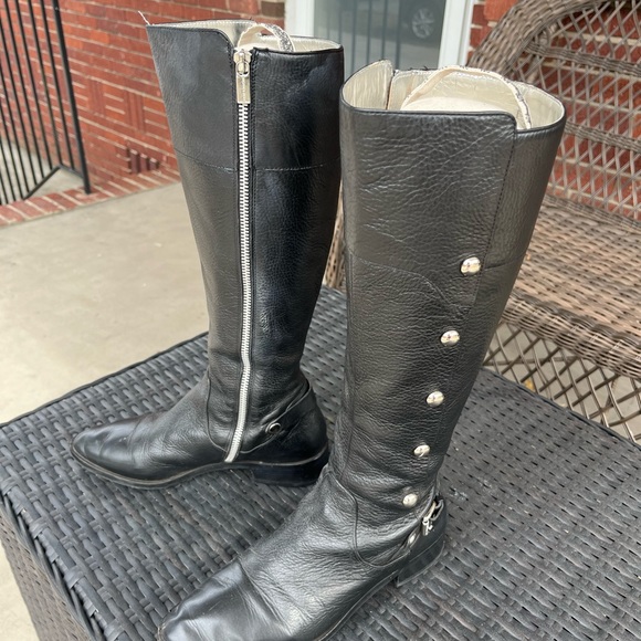 Black Michael Kors Riding Boots - Picture 4 of 12